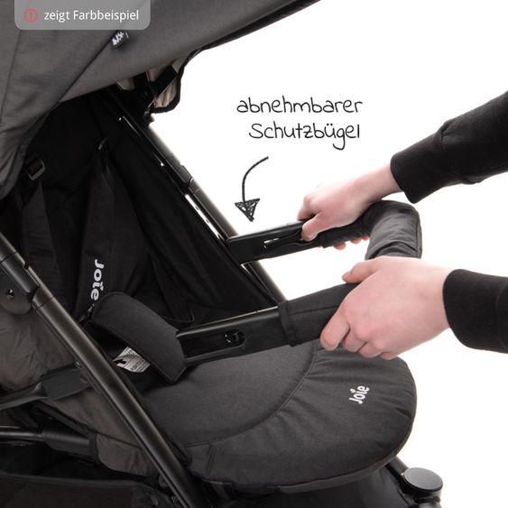 joie Buggy & Sportwagen Litetrax 4 AIR mit Luftreifen, Schieber-Ablagefach & Regenschutz - Gray Flannel