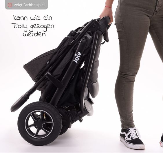 joie Buggy & Sportwagen Litetrax 4 AIR mit Luftreifen, Schieber-Ablagefach & Regenschutz - Gray Flannel