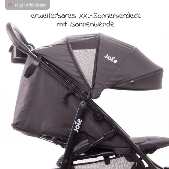 joie Buggy & Sportwagen Litetrax 4 AIR mit Luftreifen, Schieber-Ablagefach & Regenschutz - Gray Flannel