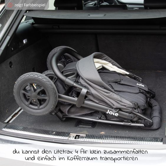 joie Buggy & Sportwagen Litetrax 4 AIR mit Luftreifen, Schieber-Ablagefach & Regenschutz - Gray Flannel