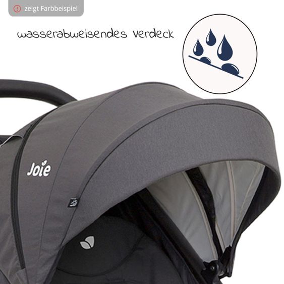 joie Buggy & Sportwagen Litetrax 4 AIR mit Luftreifen, Schieber-Ablagefach & Regenschutz - Gray Flannel