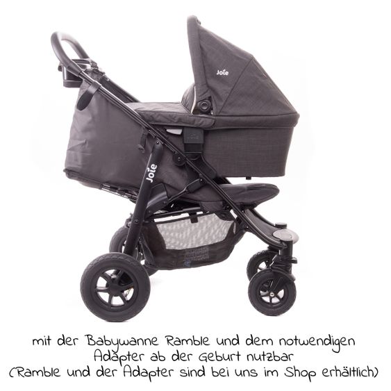 joie Buggy & Sportwagen Litetrax 4 Air mit Luftreifen, Schieber-Ablagefach & Regenschutz inkl. Fußsack Litetrax - Coal
