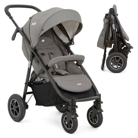 joie Passeggino Litetrax 4 DLX Air con pneumatici, manubrio telescopico, parapioggia, carico massimo 22 kg - Cobblestone