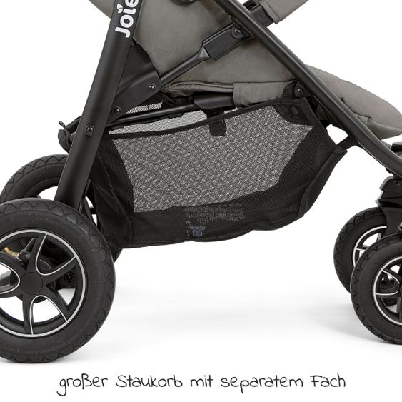 joie Buggy & Sportwagen Litetrax 4 DLX Air mit Luftreifen, Teleskopschieber, Regenschutz bis 22 kg belastbar - Cobblestone