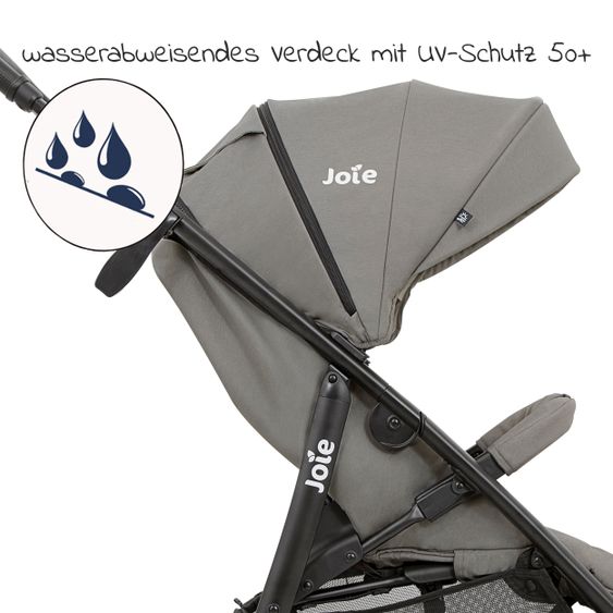 joie Buggy & Sportwagen Litetrax 4 DLX Air mit Luftreifen, Teleskopschieber, Regenschutz bis 22 kg belastbar - Cobblestone