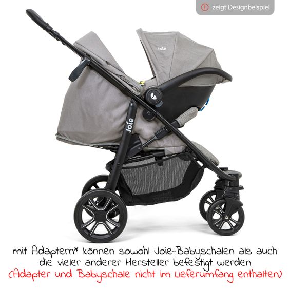 joie Buggy & stroller Litetrax 4 DLX Air with pneumatic tires, telescopic slider, rain cover loadable up to 22 kg - Cobblestone