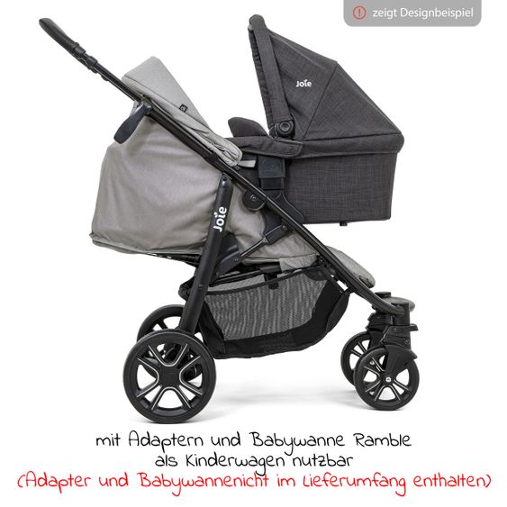 joie Buggy & stroller Litetrax 4 DLX Air with pneumatic tires, telescopic slider, rain cover loadable up to 22 kg - Cobblestone