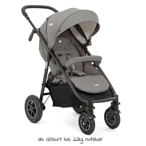 joie Passeggino Litetrax 4 DLX Air con pneumatici, manubrio telescopico, parapioggia, carico massimo 22 kg - Cobblestone