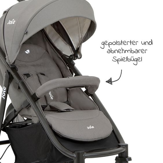 joie Buggy & stroller Litetrax 4 DLX Air with pneumatic tires, telescopic slider, rain cover loadable up to 22 kg - Cobblestone