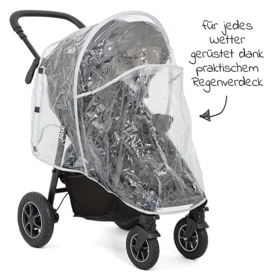 joie Buggy & Sportwagen Litetrax 4 DLX Air mit Luftreifen, Teleskopschieber, Regenschutz bis 22 kg belastbar - Shale