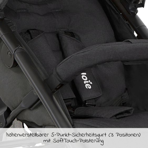 joie Buggy & Sportwagen Litetrax 4 DLX Air mit Luftreifen, Teleskopschieber, Regenschutz bis 22 kg belastbar - Shale