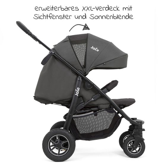 joie Buggy & Sportwagen Litetrax 4 DLX Air mit Luftreifen, Teleskopschieber, Regenschutz bis 22 kg belastbar - Shale