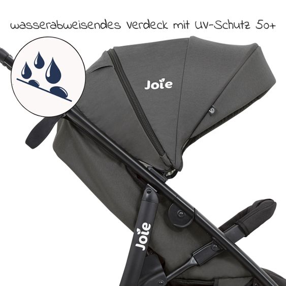 joie Buggy & Sportwagen Litetrax 4 DLX Air mit Luftreifen, Teleskopschieber, Regenschutz bis 22 kg belastbar - Shale
