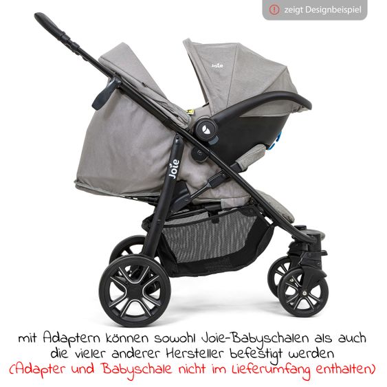 joie Buggy & Sportwagen Litetrax 4 DLX Air mit Luftreifen, Teleskopschieber, Regenschutz bis 22 kg belastbar - Shale