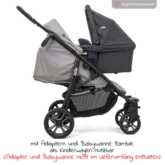 joie Buggy & Sportwagen Litetrax 4 DLX Air mit Luftreifen, Teleskopschieber, Regenschutz bis 22 kg belastbar - Shale