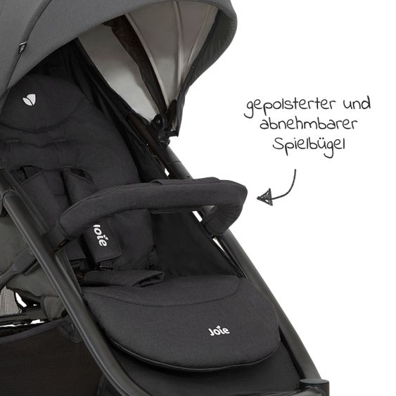 joie Buggy & Sportwagen Litetrax 4 DLX Air mit Luftreifen, Teleskopschieber, Regenschutz bis 22 kg belastbar - Shale