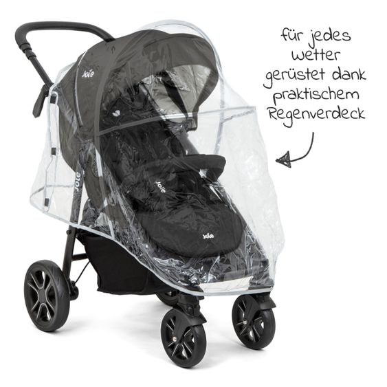 joie Buggy & stroller Litetrax 4 DLX with telescopic slider, rain cover loadable up to 22 kg - Coal