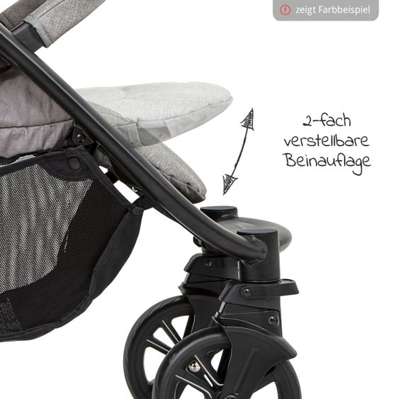 joie Buggy & stroller Litetrax 4 DLX with telescopic slider, rain cover loadable up to 22 kg - Coal