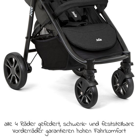 joie Buggy & stroller Litetrax 4 DLX with telescopic slider, rain cover loadable up to 22 kg - Coal