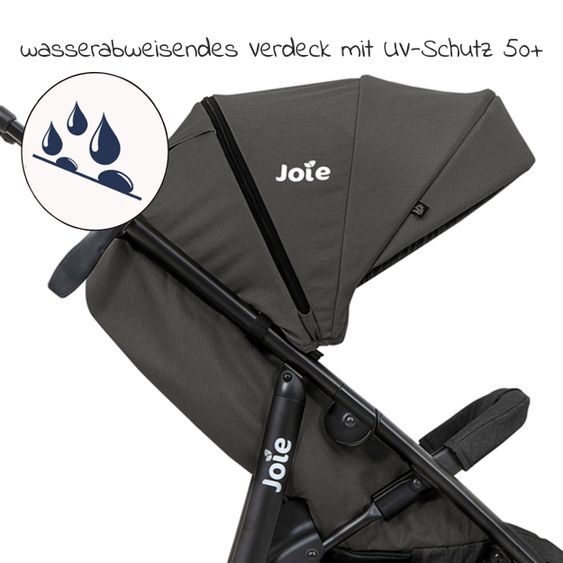 joie Buggy & stroller Litetrax 4 DLX with telescopic slider, rain cover loadable up to 22 kg - Coal
