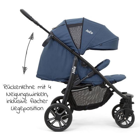 joie Buggy & stroller Litetrax 4 DLX with telescopic slider, rain cover loadable up to 22 kg - Deep Sea