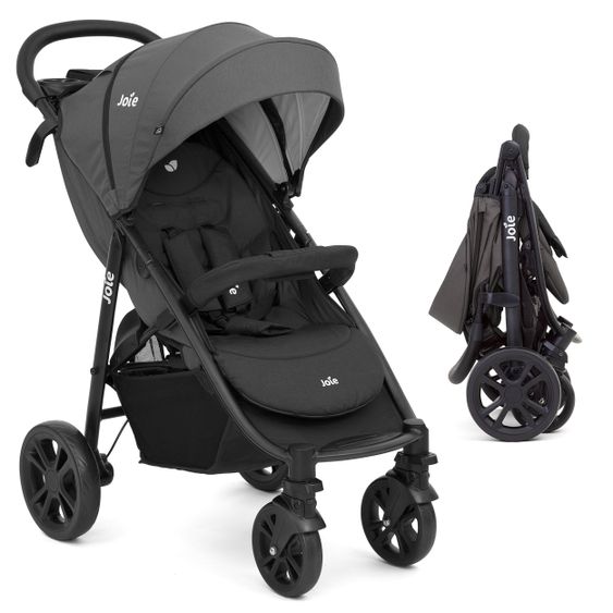 joie Buggy & Sportwagen Litetrax 4 mit Schieber-Ablagefach & Regenschutz - Coal