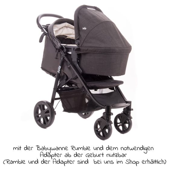 joie Buggy & Sportwagen Litetrax 4 mit Schieber-Ablagefach & Regenschutz - Coal