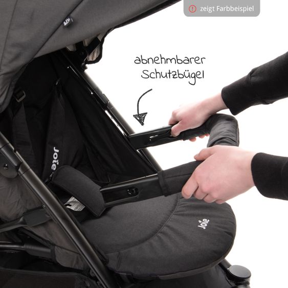 joie Buggy & Sportwagen Litetrax 4 mit Schieber-Ablagefach & Regenschutz - Gray Flannel