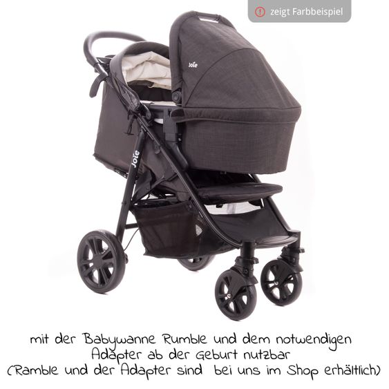 joie Buggy & Sportwagen Litetrax 4 mit Schieber-Ablagefach & Regenschutz - Gray Flannel