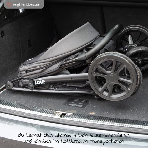 joie Buggy & Sportwagen Litetrax 4 mit Schieber-Ablagefach & Regenschutz - Gray Flannel