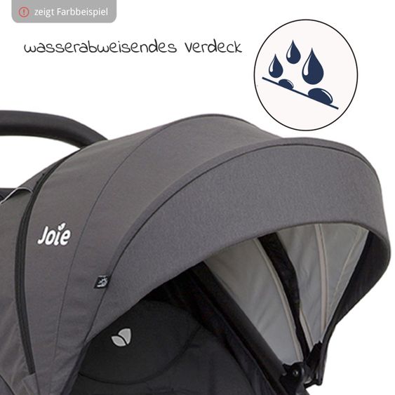 joie Buggy & Sportwagen Litetrax 4 mit Schieber-Ablagefach & Regenschutz - Gray Flannel