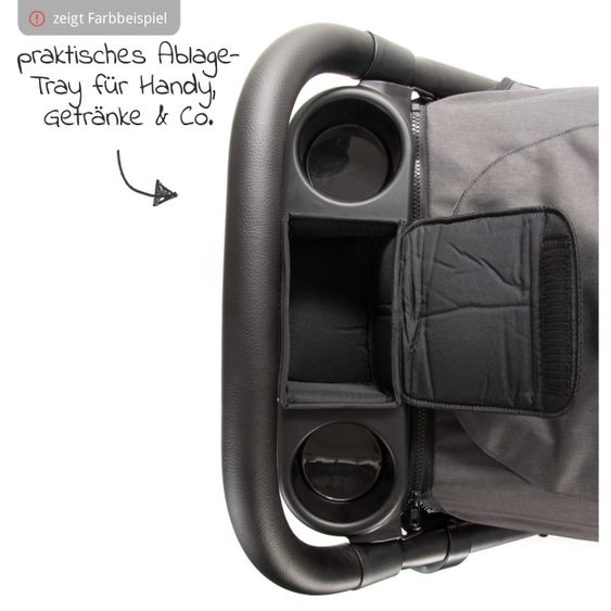 joie Buggy & Sportwagen Litetrax 4 mit Schieber-Ablagefach & Regenschutz - Gray Flannel