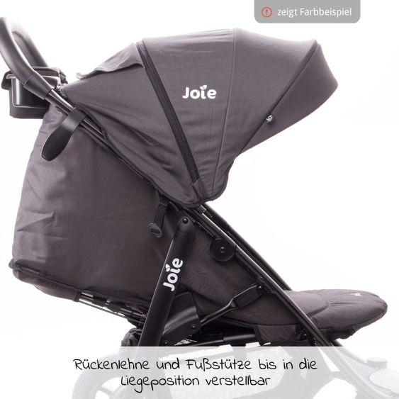 joie Buggy & Sportwagen Litetrax 4 mit Schieber-Ablagefach & Regenschutz - Gray Flannel