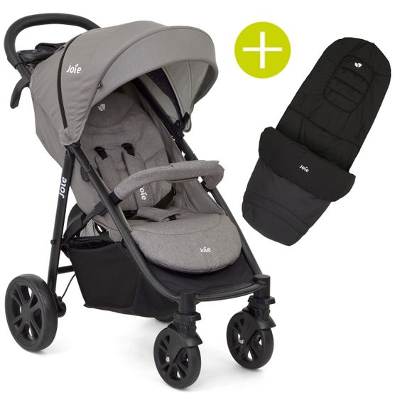 joie Buggy & Sportwagen Litetrax 4 mit Schieber-Ablagefach & Regenschutz inkl. Fußsack Litetrax - Gray Flannel