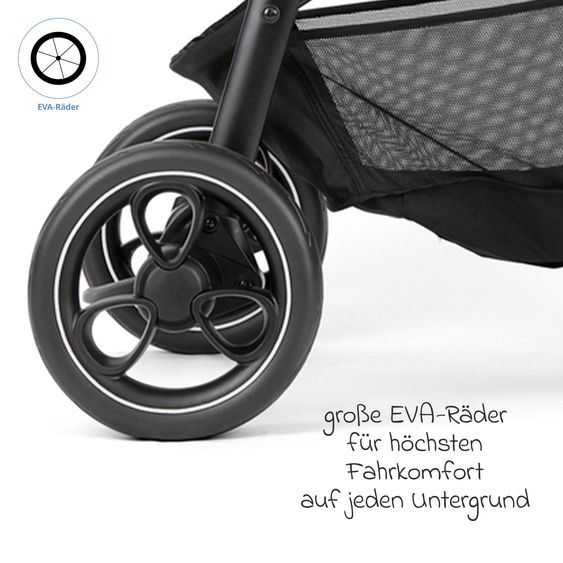 joie Buggy & Sportwagen Litetrax bis 22 kg belastbar mit Schieber-Ablagefach, Sommer Sitzauflage, Insektenschutz & Regenschutz - Pebble