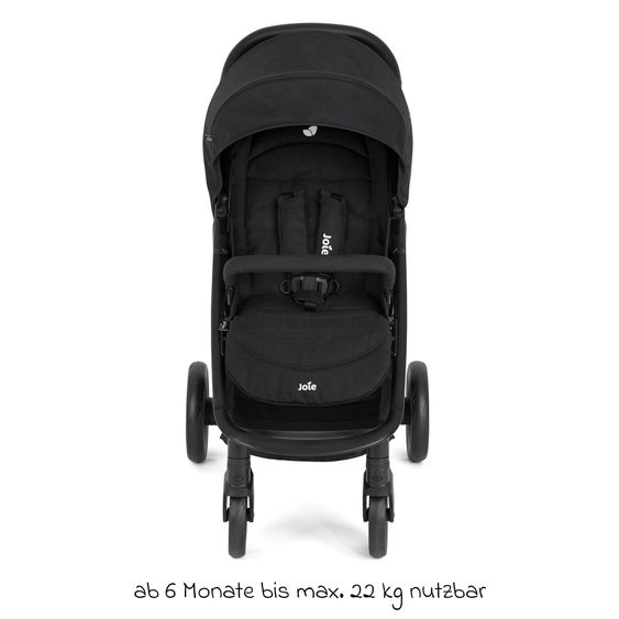 joie Buggy & Sportwagen Litetrax bis 22 kg belastbar mit Schieber-Ablagefach, Sommer Sitzauflage, Insektenschutz & Regenschutz - Shale