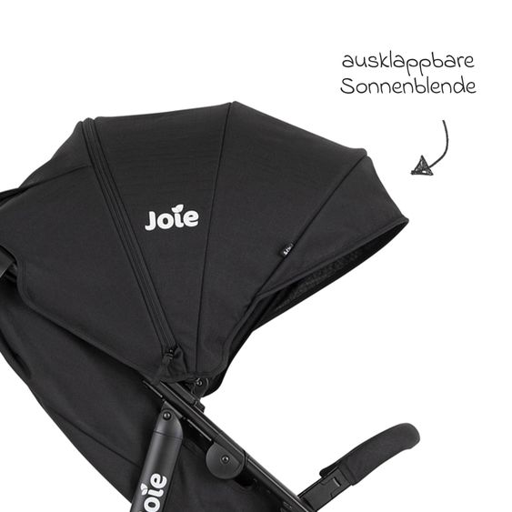 joie Buggy & Sportwagen Litetrax bis 22 kg belastbar mit Schieber-Ablagefach, Sommer Sitzauflage, Insektenschutz & Regenschutz - Shale