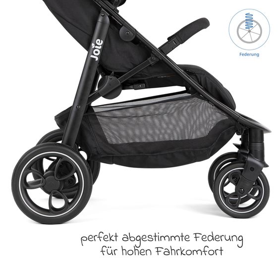joie Buggy & Sportwagen Litetrax bis 22 kg belastbar mit Schieber-Ablagefach, Sommer Sitzauflage, Insektenschutz & Regenschutz - Shale