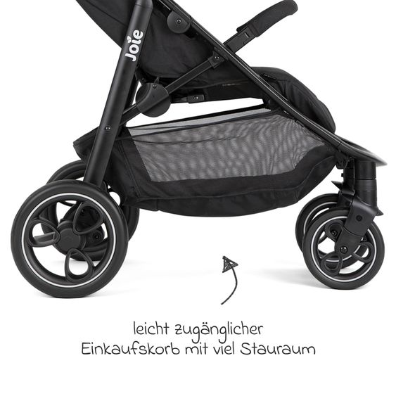 joie Buggy & Sportwagen Litetrax bis 22 kg belastbar mit Schieber-Ablagefach, Sommer Sitzauflage, Insektenschutz & Regenschutz - Shale