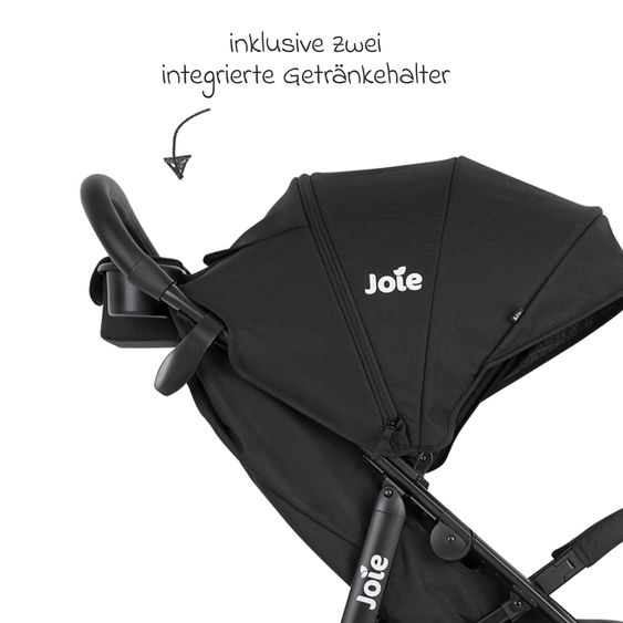 joie Buggy & Sportwagen Litetrax bis 22 kg belastbar mit Schieber-Ablagefach, Sonnenschirm, Sommer Sitzauflage, Insektenschutz & Regenschutz - Shale