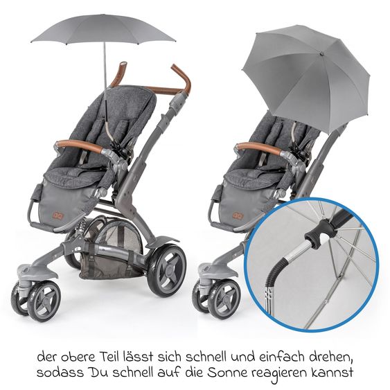 joie Buggy & Sportwagen Litetrax bis 22 kg belastbar mit Schieber-Ablagefach, Sonnenschirm, Sommer Sitzauflage, Insektenschutz & Regenschutz - Shale