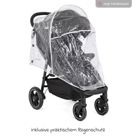 joie Buggy & Sportwagen Litetrax inkl. Fußsack - bis 22 kg belastbar mit Schieber-Ablagefach & Regenschutz - Pebble