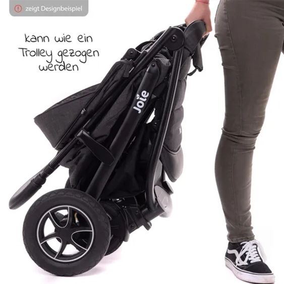 joie Buggy & Sportwagen Litetrax inkl. Fußsack - bis 22 kg belastbar mit Schieber-Ablagefach & Regenschutz - Pebble