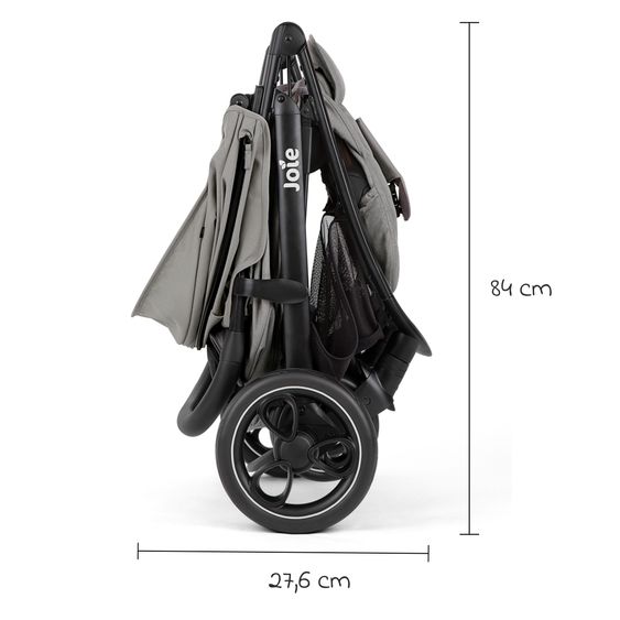 joie Buggy & pushchair Litetrax incl. footmuff - load capacity up to 22 kg with push bar storage compartment & rain cover - Pebble