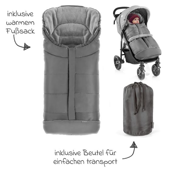 joie Buggy & Sportwagen Litetrax inkl. Fußsack - bis 22 kg belastbar mit Schieber-Ablagefach & Regenschutz - Pebble