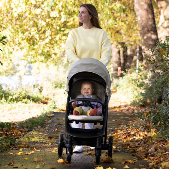 joie Buggy & pushchair Litetrax Pro Air up to 22 kg load capacity with pneumatic tires, pusher storage compartment incl. insect screen & rain cover - Pebble