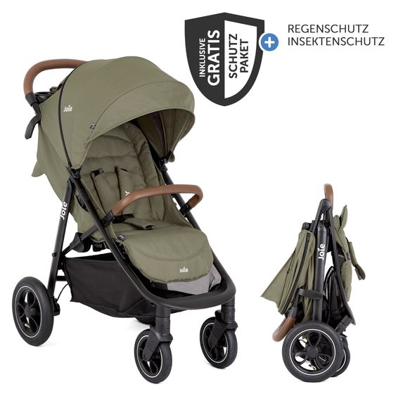 joie Buggy & Sportwagen Litetrax Pro Air bis 22 kg belastbar mit Luftreifen, Schieber-Ablagefach inkl. Insektenschutz & Regenschutz - Rosemary