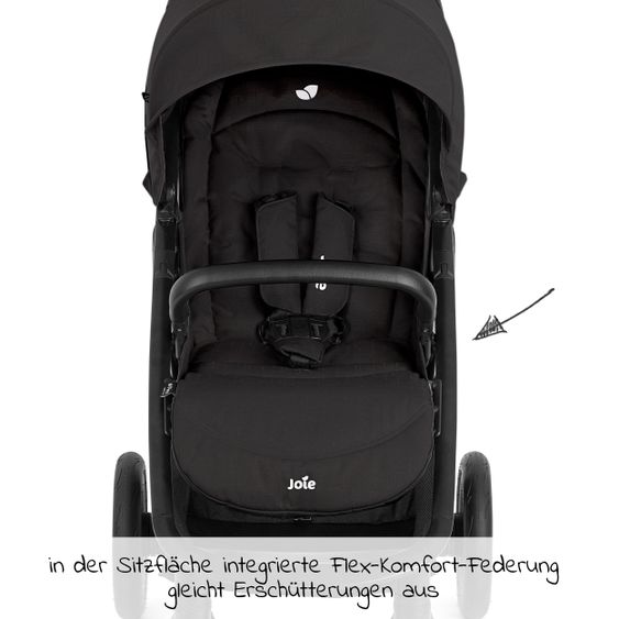 joie Buggy & Sportwagen Litetrax Pro Air bis 22 kg belastbar mit Luftreifen, Schieber-Ablagefach inkl. Insektenschutz & Regenschutz - Shale