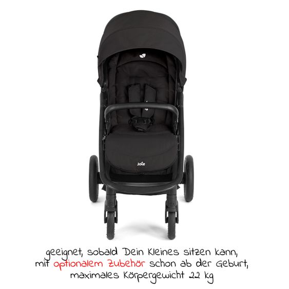 joie Buggy & Sportwagen Litetrax Pro Air bis 22 kg belastbar mit Luftreifen, Schieber-Ablagefach inkl. Insektenschutz & Regenschutz - Shale