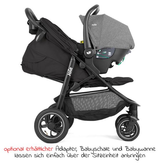 joie Buggy & Sportwagen Litetrax Pro Air bis 22 kg belastbar mit Luftreifen, Schieber-Ablagefach inkl. Insektenschutz & Regenschutz - Shale